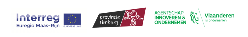 Logo's Interreg, provincie Limburg en Agentschap Ondernemen